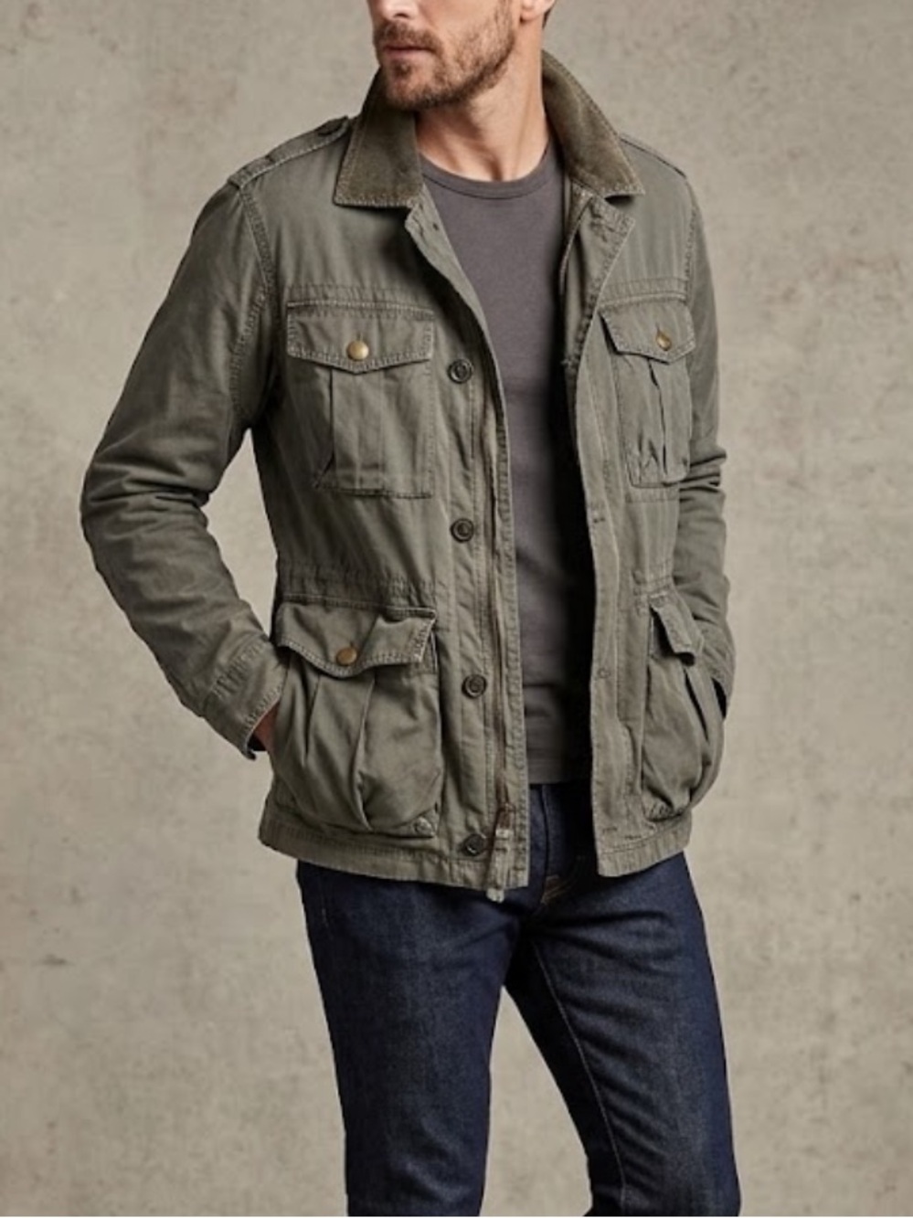 J CREW Men's military Field Jacket in Olive Green! Quality meets versatile! M